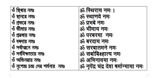 Just 10 names - Chant !