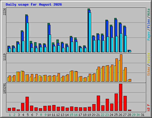 Daily usage for August 2026