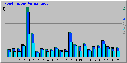 Hourly usage for May 2025