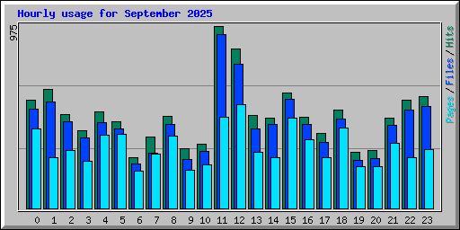 Hourly usage for September 2025