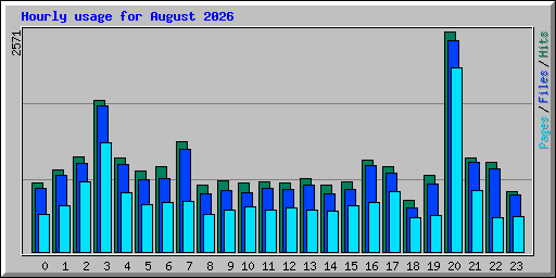 Hourly usage for August 2026